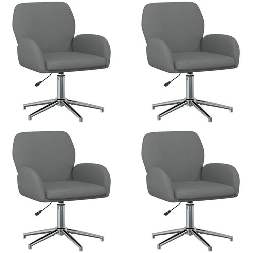 vidaXL Okretne radne stolice 4 kom. 54 x 58 x 90 cm Tamnosiva Tkanina - Tamnosiva 4 Cene