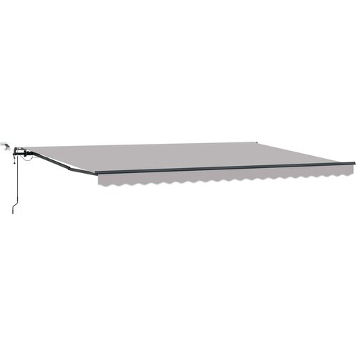 vidaXL avtomatska retraktibilna tenda z LED svetlobo svetlo siva 500x300 cm, (22146210) Cene