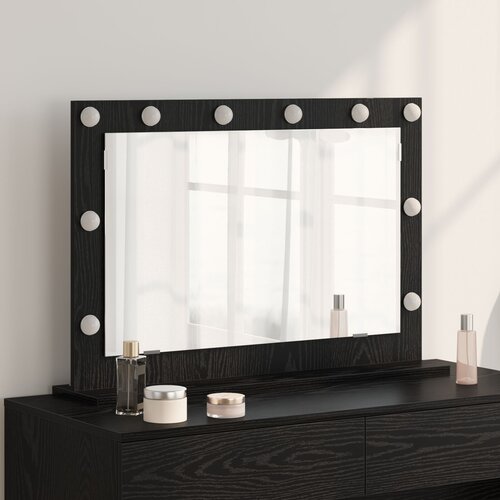 vidaXL ogledalo za toalet Crni hrast Drvo 80 x 55 x 18 cm Cijene
