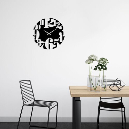 Wallity Zidni sat 48x48cm Crni Slike