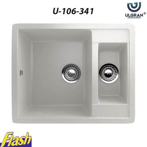 Ulgran U-106 341 mlečno bela granitna sudopera sa sifonom četvrtasta Cene