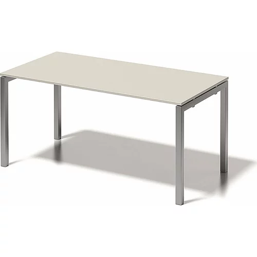 BISLEY Pisalna miza CITO, U-ogrodje, VxŠxG 740 x 1600 x 800 mm, srebrno ogrodje, sivo bela plošča