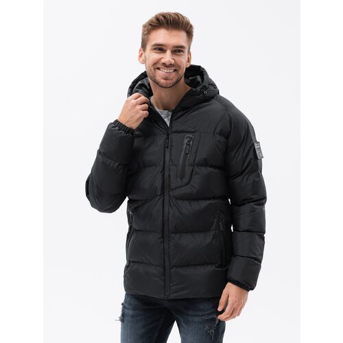 Ombre Quilted heavily insulated men's jacket with raglan sleeves - black Cijene