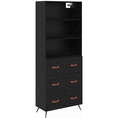  Highboard Crni hrast 69,5 x 34 x 180 cm Konstruirano drvo Slike