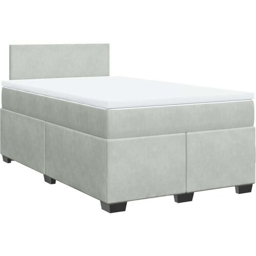 VidaXL Box spring krevet s madracem svjetlosivi 120x200 cm bar&amp;scaron;unasti Slike