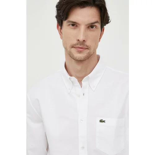 Lacoste Bombažna srajca moška, bela barva