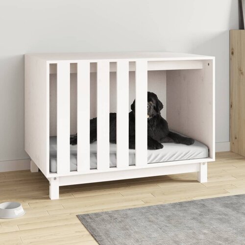 vidaXL Pasja uta bela 90x60x67 cm trdna borovina Cene