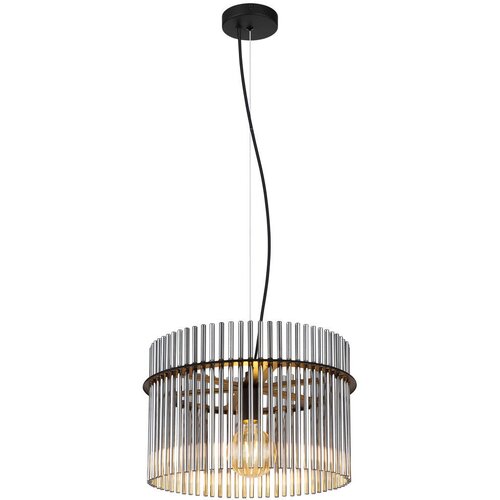 Lesnina XXXL Globo 15698H - Luster na sajli GORLEY 1xE27/60W/230V prečnik 40 cm crna Slike