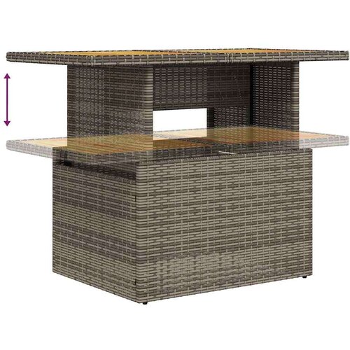 VidaXL 7-dijelni set vrtnih sofa poliratan i bagrem s jastucima sivi Slike