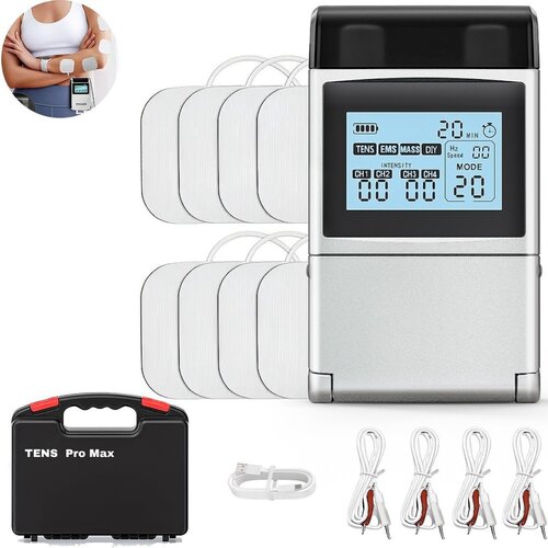 INF 60 načinov TENS EMS mišični stimulator z gumbom in 4 kanali v etuiju White, (5000136656) Cene