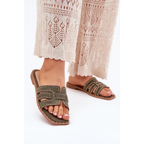 Boto Embellished Flat Sandals Green Anniles Cijene