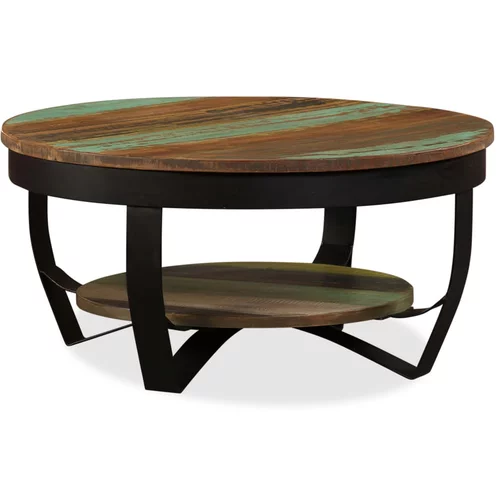 vidaXL Klubska mizica iz trdnega predelanega lesa 65x32 cm