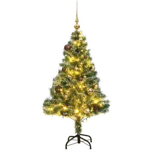  Umjetno božićno drvce 150 LED s kuglicama i snijegom 150 cm
