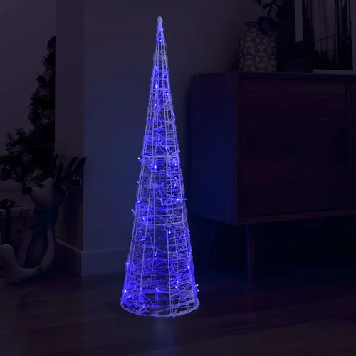  Akrilni ukrasni stožac s LED svjetlima plavi 120 cm