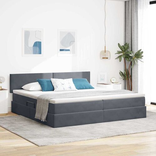  Krevet s od storage s madracem Tamno siva 200 x 200 cm Bar&scaron;un Cijene