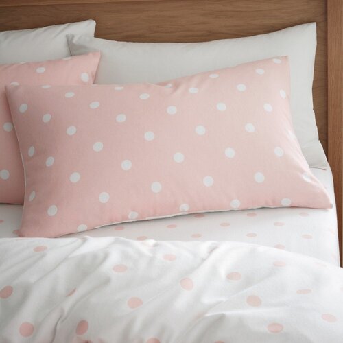 Catherine Lansfield Bela/rožnata enojna flanelna posteljnina 135x200 cm Polka Dot &amp;ndash; Slike