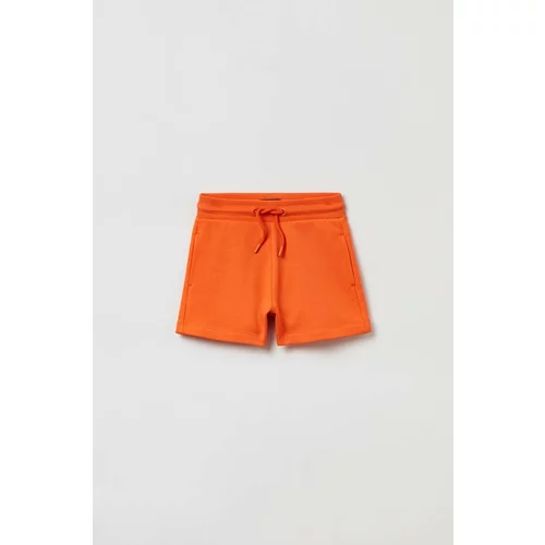 OVS Otroške bombažne kratke hlače oranžna barva