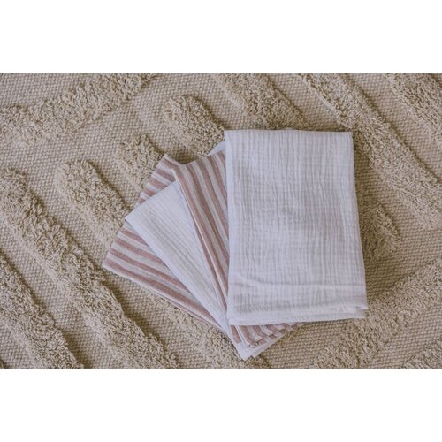 Bubaba by FreeON tetra krpice muslin 4/1 črte, 40 x 40 cm pink Slike