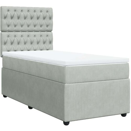 VidaXL box spring krevet s madracem svjetlosivi 90x190 cm bar&amp;scaron;unasti Slike