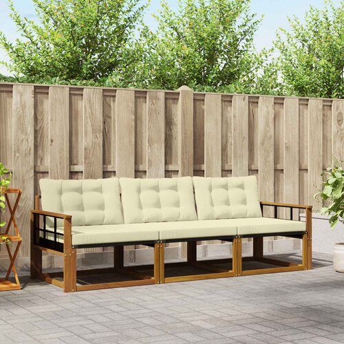  Set vanjskih sofa 3 kom. Prirodna i krem Slike