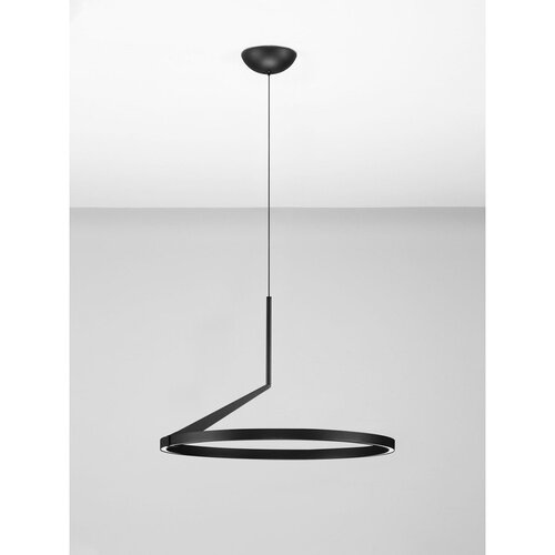 Nova Luce Mat črna aluminijasta LED zatemnitvena viseča svetilka &amp;oslash; 60 cm Tilia &amp;ndash; Slike