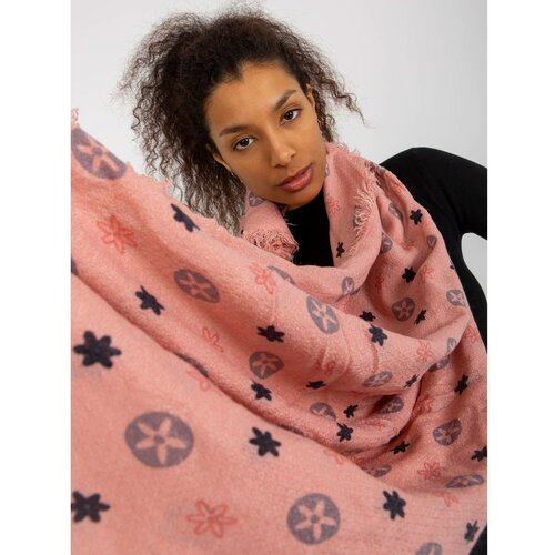 Fashion Hunters Dusty pink women's scarf with a print Slike