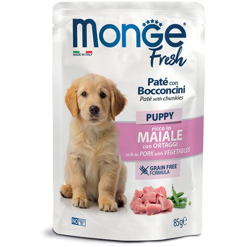 Monge Fresh sos za pse Puppy - Svinjetina i povrće 85g Slike