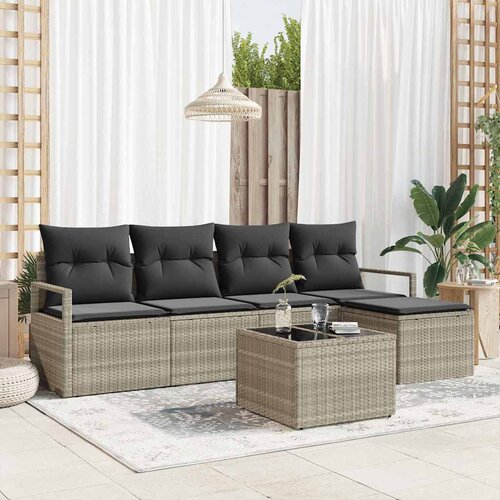  Set sofe 6 kom. Svjetlosiva poliratan 230 x 117 x 85 cm Cijene