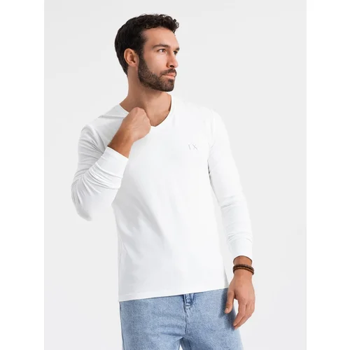 Ombre Men's longsleeve with raglan contrast sleeves - white and gray