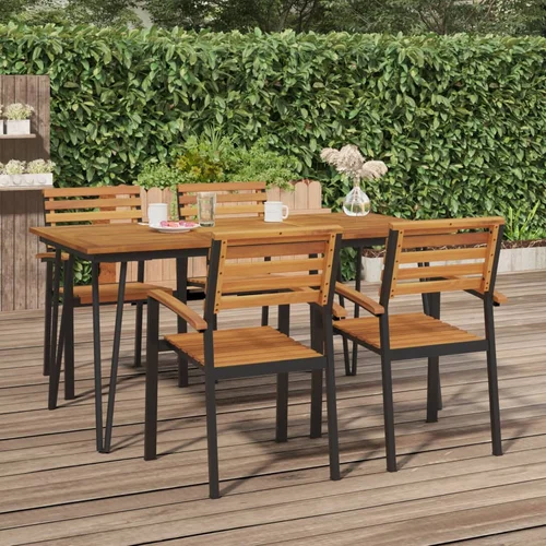 vidaXL Vrtna miza z nogami V oblike 160x80x75 cm trden akacijev les
