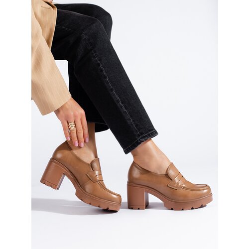 W. POTOCKI Brown shoes with a thick heel Potocki Cene