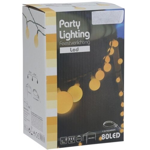 Koopman novoletne lučke Party, 80 LED lučk, toplo bele, 16 m, IP44, 245101 Cene