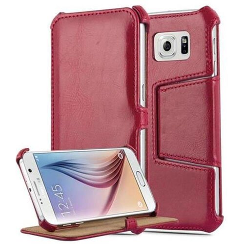 Cadorabo Ohi&scaron;je, združljivo z Samsung Galaxy S6 v strastno rdeča - Za&scaron;čitni ovitek BREZ magnetnega zapiranja s funkcijo stojala in vogalnim držalom, (20557985) Cene