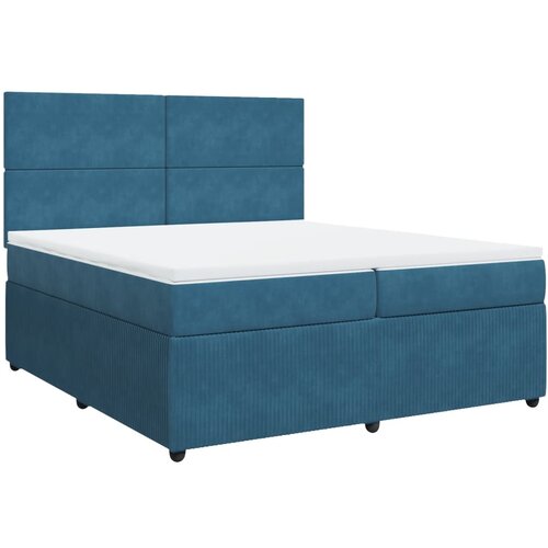 vidaXL Box spring postelja z vzmetnico temno modra 200x200 cm žamet, (21306680) Cene