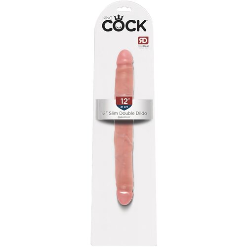 King Cock 12 Slim - realistični dupli dildo (31cm) - prirodan Slike