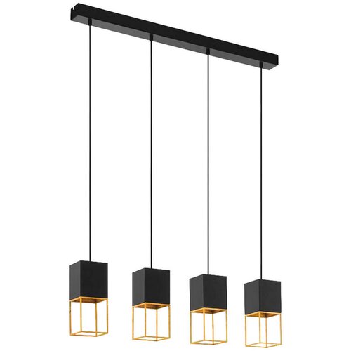 Eglo montebaldo visilica/4, led, gu10, 4x5w, crno/zlatna Slike