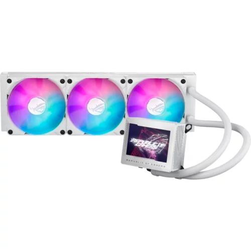 Asus ROG Ryujin III 360 ARGB White Edition all-in-one liquid CPU cooler with Asetek 8th gen pump solution, 3 x 120 mm ARGB Radiator Fans, ROG Magnetic daisy-chainable Fan, Full Color 3.5” LCD Display - 90RC00L2-M0UAY0