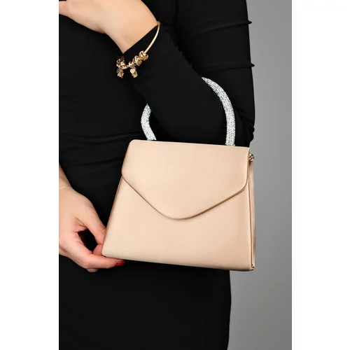 LuviShoes MONACO Dark Beige Satin Women's Handbag