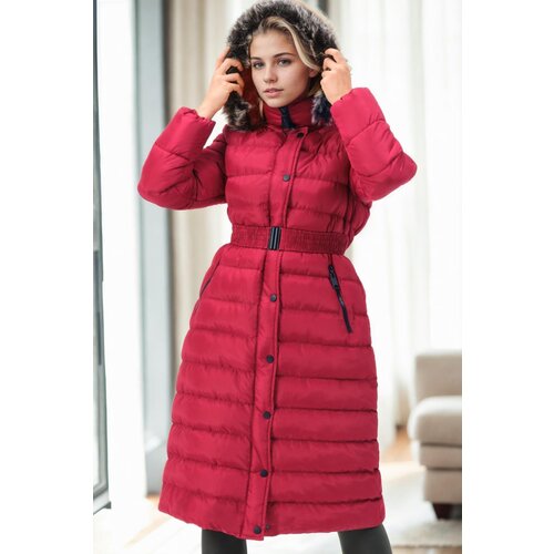 Dewberry Z6779 WOMEN'S COAT-BURGUNDY-1 Slike