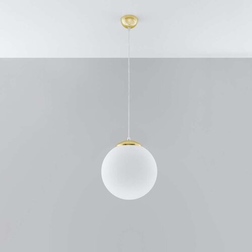  Sollux SL.0716 - Luster na sajli TOYA 1xE27/60W/230V prečnika 30 cm bela/zlatna Slike