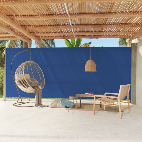 VidaXL Uvlačiva bočna tenda za terasu 220 x 600 cm plava Slike