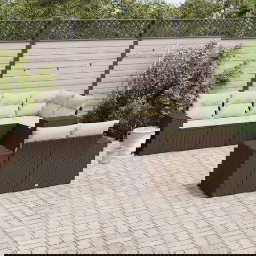  7-dijelni set vrtnih sofa od poliratana s jastucima smeđi Cijene