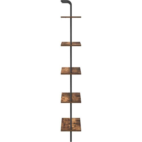 VidaXL Polica Dimljeni hrast 60 x 24 x 168 cm Konstruirano drvo Slike
