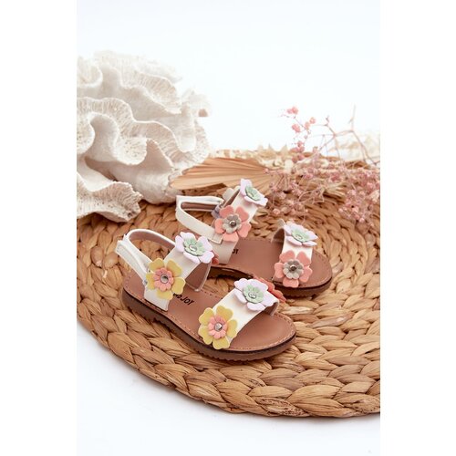 FR1 Children's Sandals Adorned with Flowers Multicolor Tinette Cene