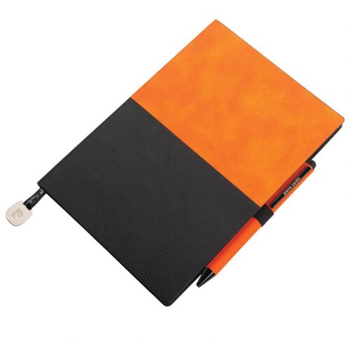  SET NOTES A5 REPORTER PLUS OL.KEM.CELEBRATION PIERRE CARDIN B3501204IP3 NARANČASTO-CRNA Slike