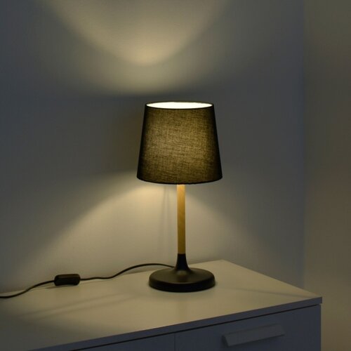  stona lampa crna-drvo 1xE14 just light Slike