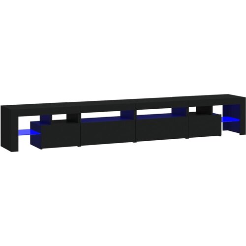 Maison Chic TV omarica - TV stojalo - Televizijska omarica z LED lučkami črna 260x36,5x40 cm, (21698878) Slike