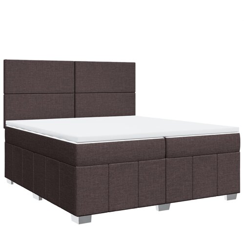 vidaXL Krevet s oprugama i madracem tamnosmeđi 200x200 cm od tkanine Cijene
