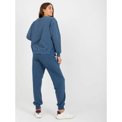 Fashion Hunters Dark blue loose casual set with trousers Slike