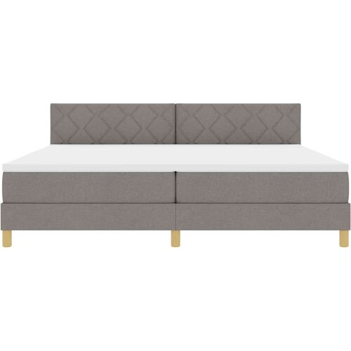  LED Box Spring Krevet Sivo-smeđa 200 x 200 cm tkanina Slike